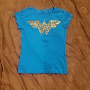 Girls Wonder Woman Blue Tee